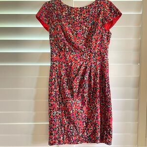Eliza J Floral Print Cap sleeve Dress Pink Multi Size 6